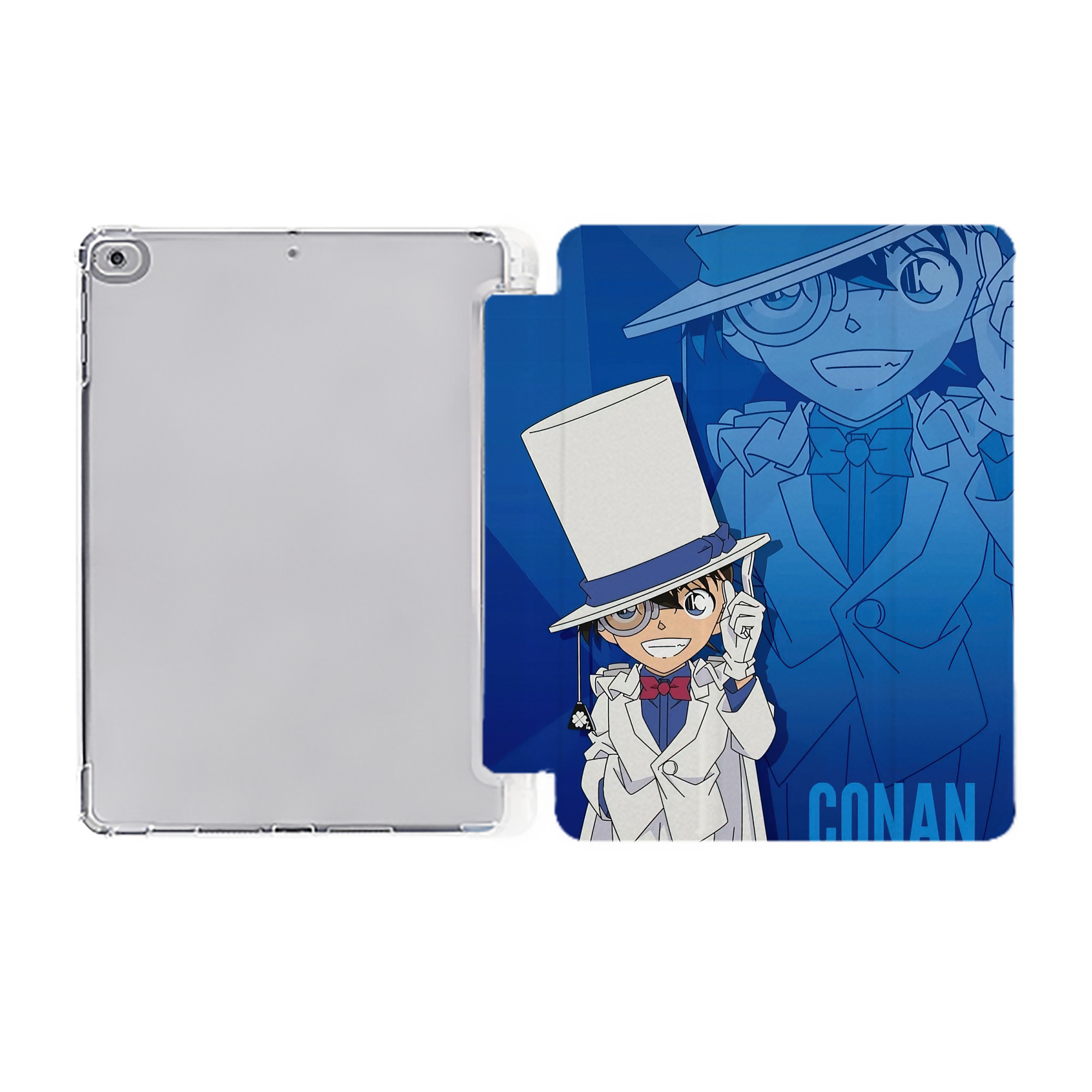 （画像用） 名探偵コナン Detective Conan IPad ケース ペン収納付き 三つ折りスタンド PUレザー×シリコン 対応機種9.5/10.5/10.9インチ